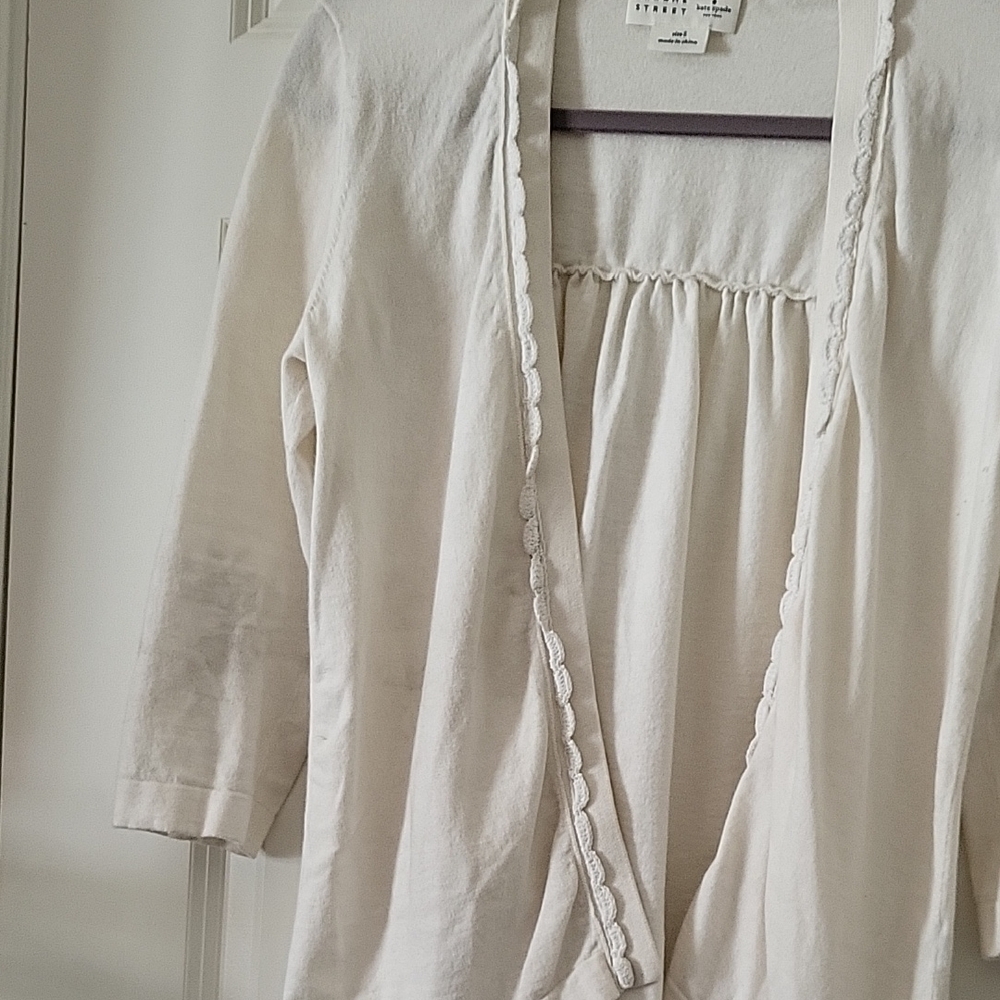 Kate Spade Open-Front White Cardigan Women's Small - Picture 5 of 7